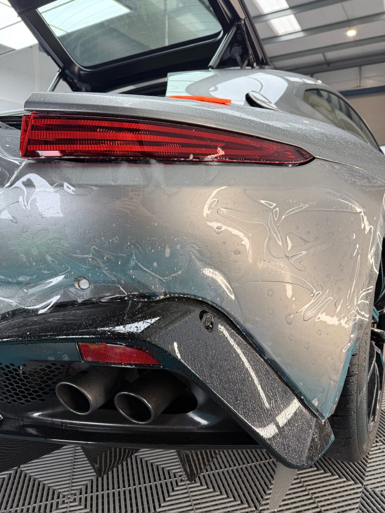 A car with Paint Protection Film being installed